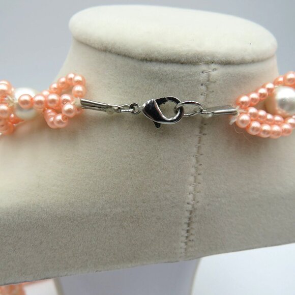 Vintage Bead Necklace 36" Imitation‎ Pearl Encased Design by Peach Beads - Picture 3 of 4